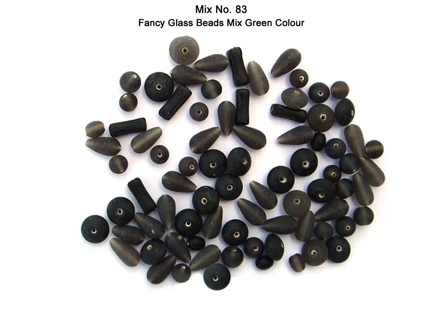 Frosted Plain beads in Black color